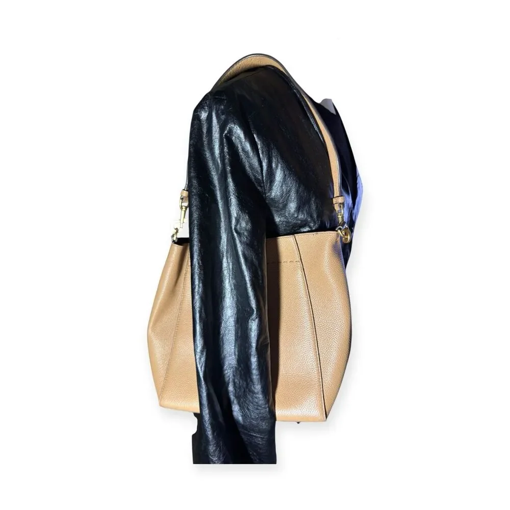 Tory Burch Tiramisu McGraw Bucket Tote Bag Travel Western Leather Shoulder‎ Bag
